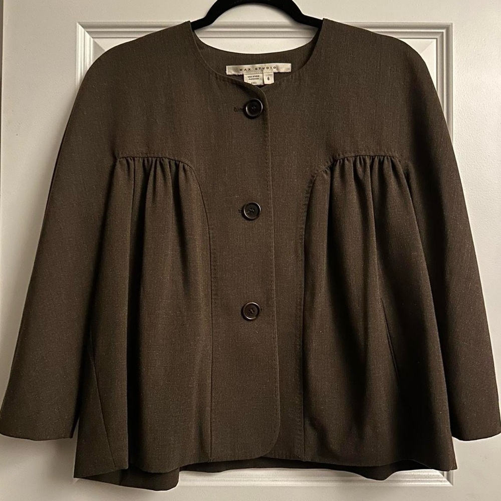 Max Studio Dark Brown Women's Cape Jacket